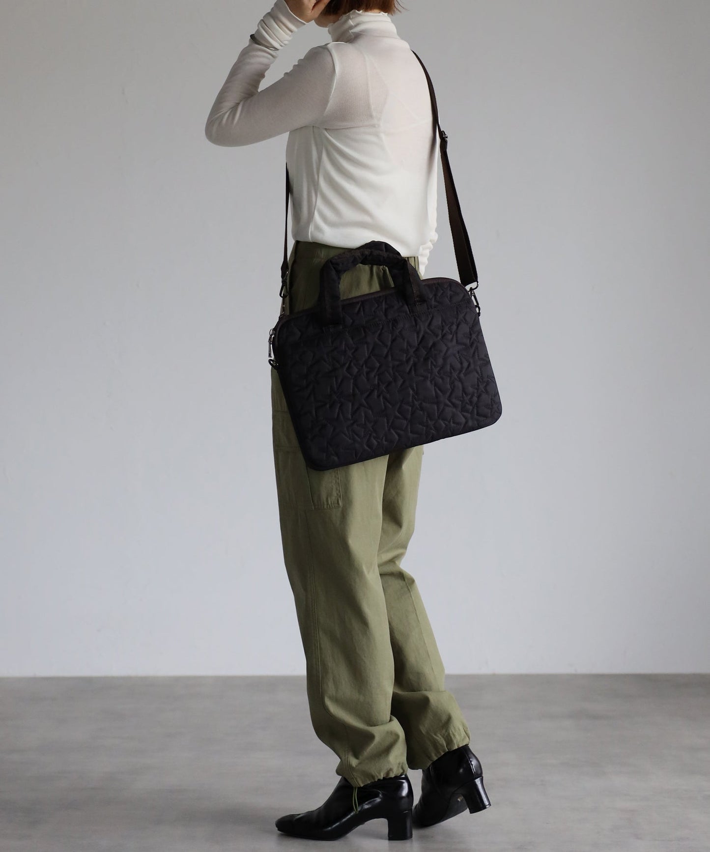 【雑誌掲載】星柄ＰC ハンドバッグ・ポーチセット　12-1007