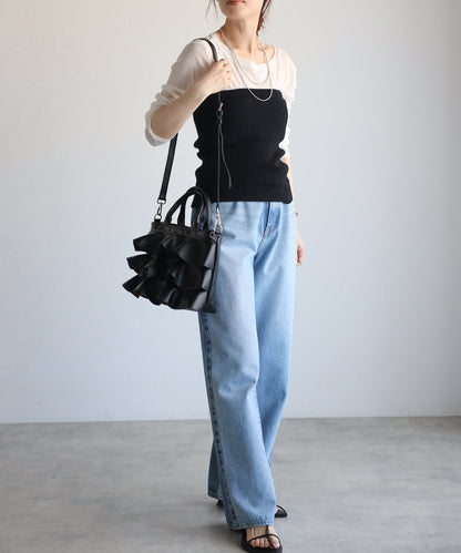 【雑誌掲載・ショップチャンネルOA商品】撥水2WAYフリルハンドバッグ　12-1162