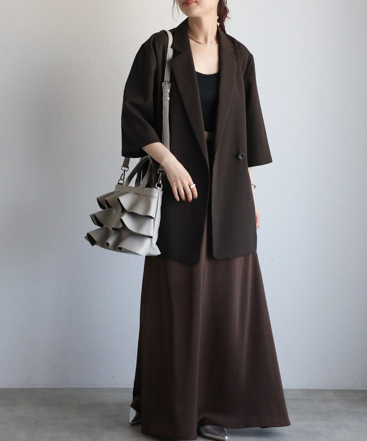 【雑誌掲載・ショップチャンネルOA商品】撥水2WAYフリルハンドバッグ　12-1162
