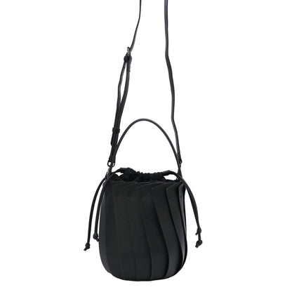【ショップチャンネルOA商品】プリーツ バケツ型 2WAY ショルダーバッグ 巾着　17-1202